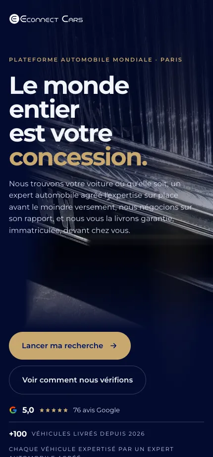 Econnect Cars sur téléphone